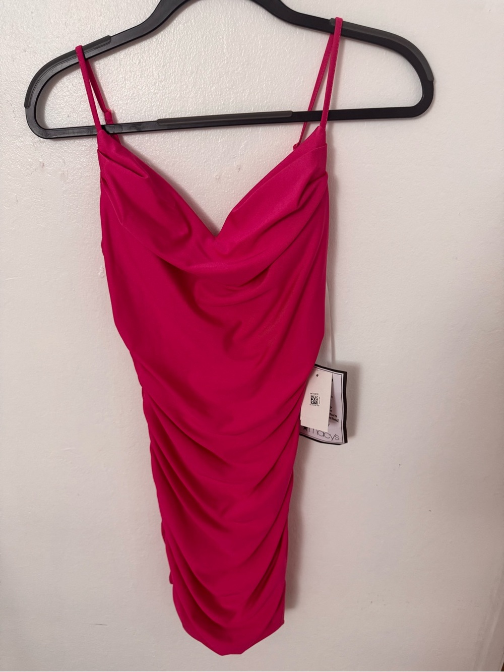 B Darlin Fuchsia Spaghetti-Strap Cowl Slip Dress